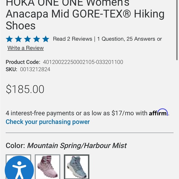 Hoka Anacapa Mid GTX Hiking boots - EUC - like new! - Picture 7 of 12